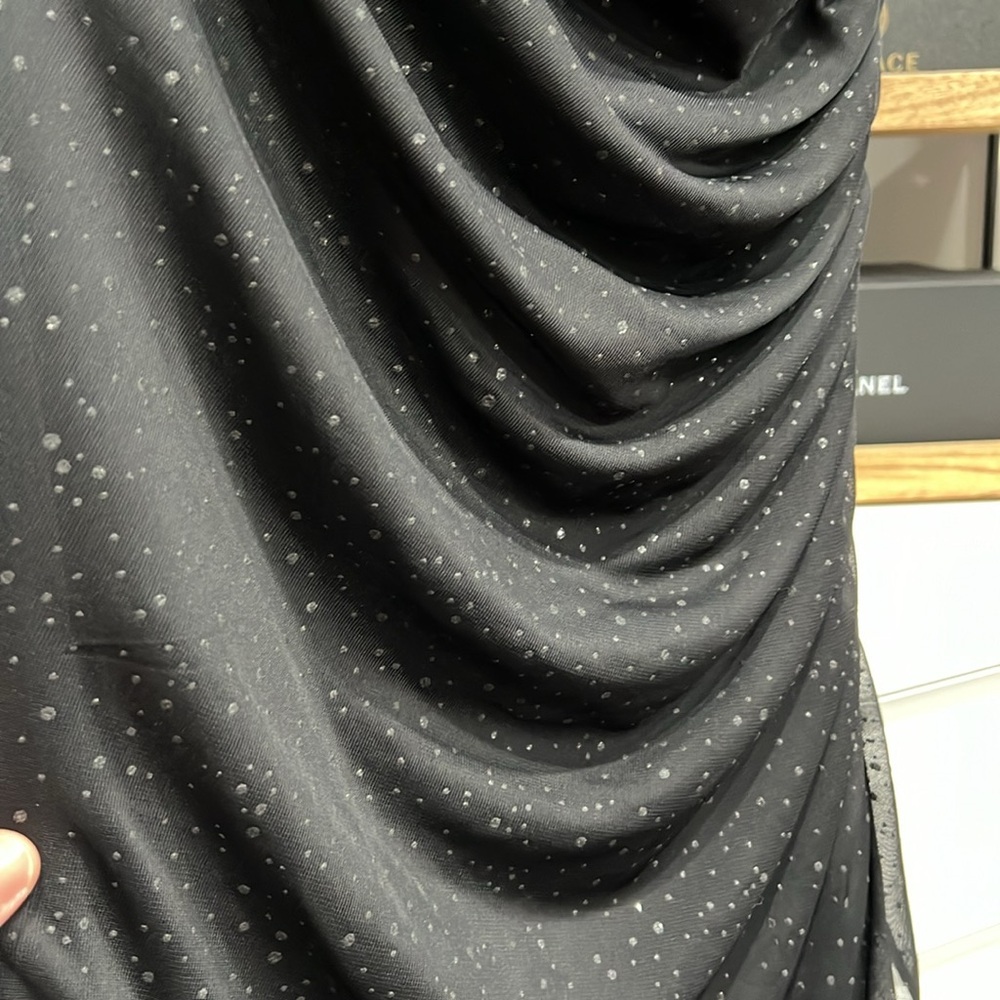 Connected appeal black dress 1 shoulder size 12 little shimmer Good Condition - Picture 4 of 10